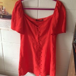 ZARA bright red summer dress